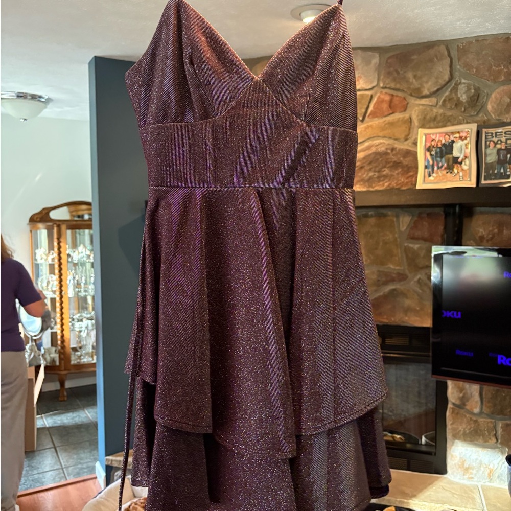 Elegant Purple Glitter Dress